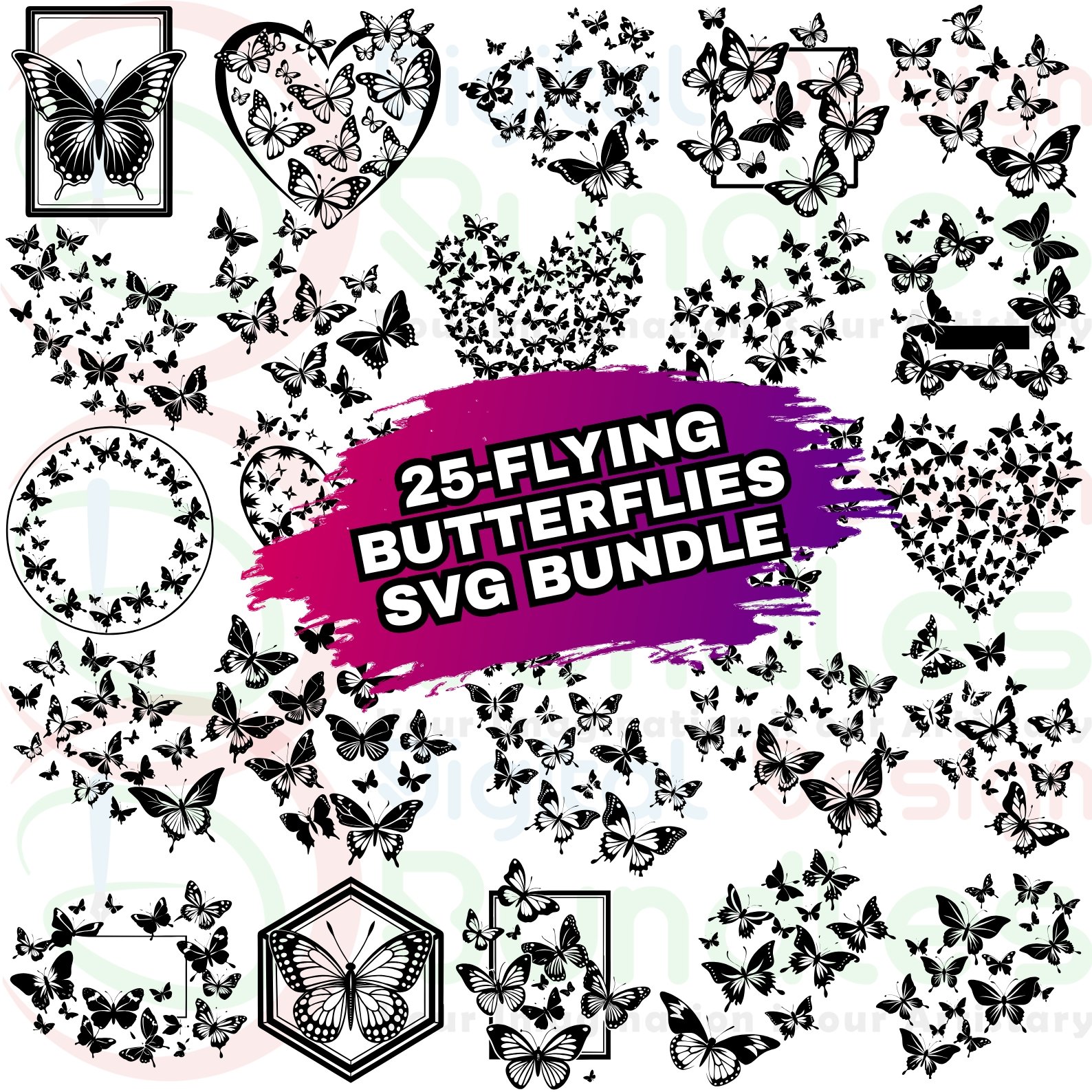 Flying Butterflies Svg - 2