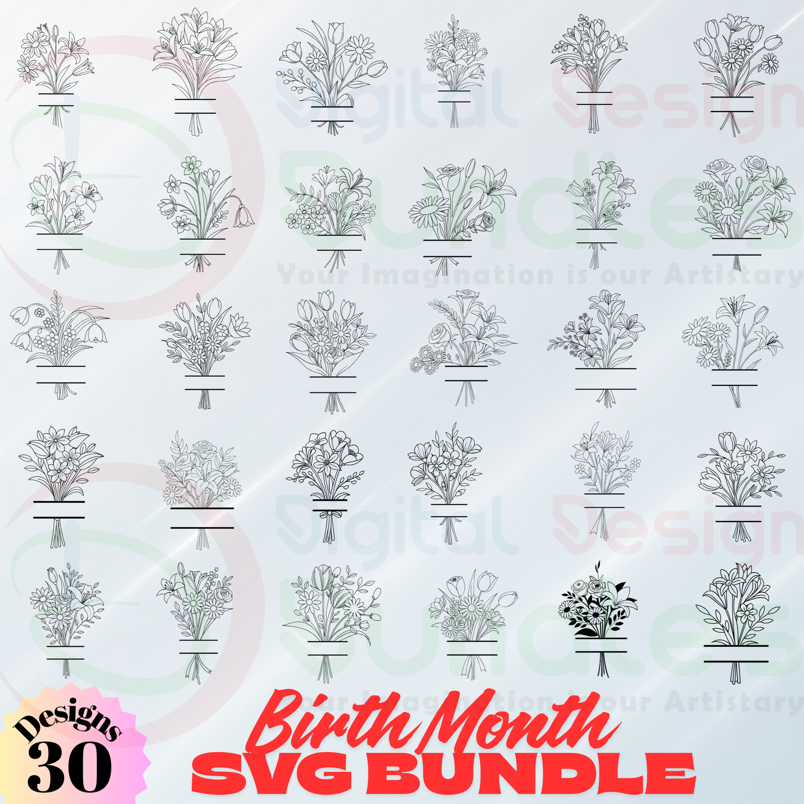 Birth Month Flower SVG