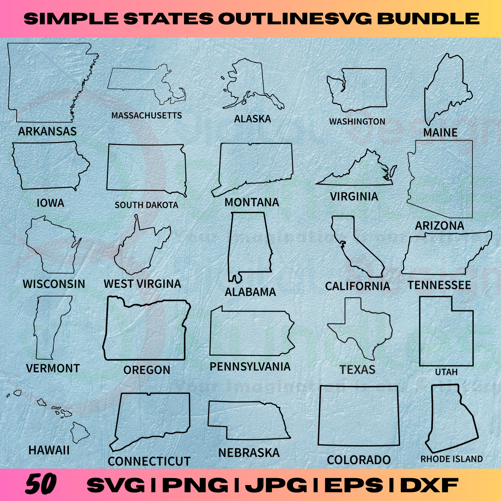 USA States Outline