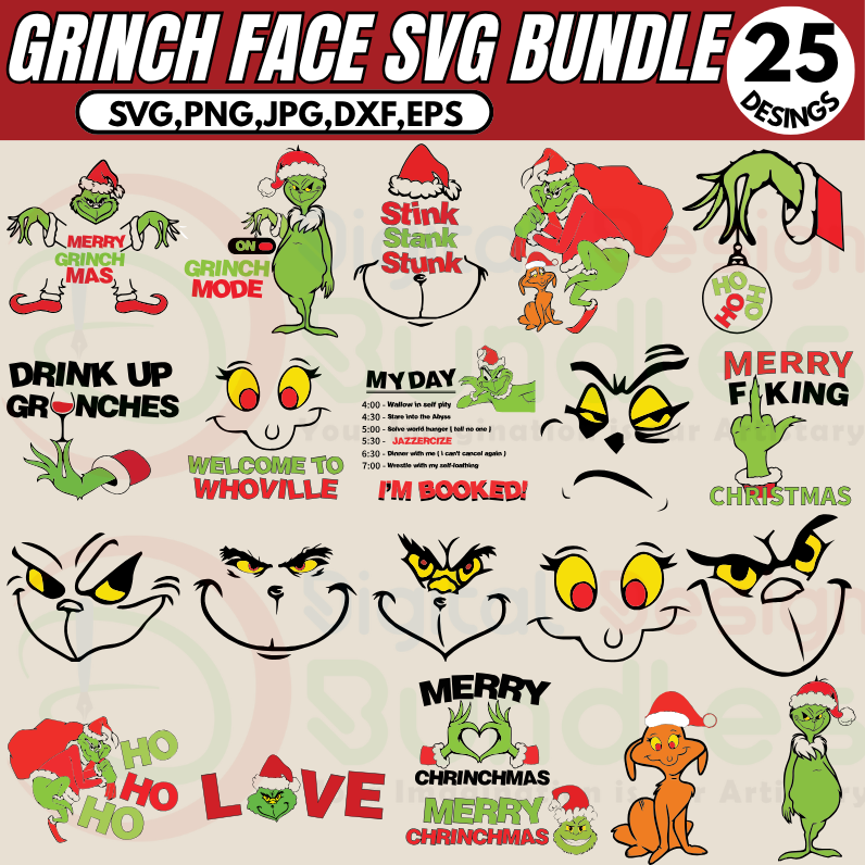 Grinch Face SVG