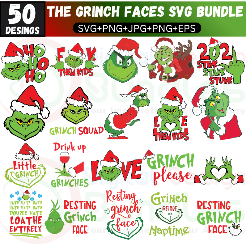 Grinch Face SVG - 1