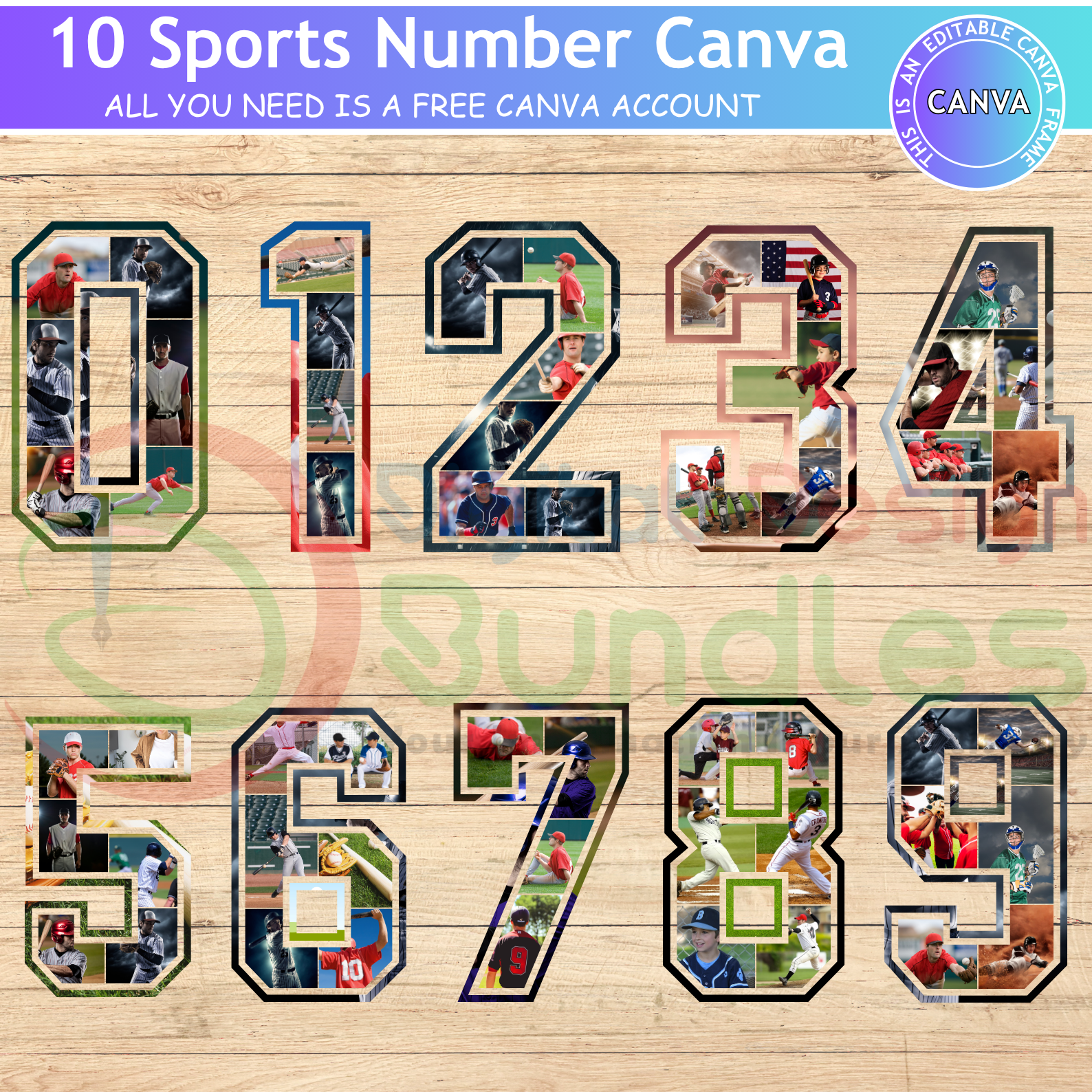 Sports Number Canva Bundle
