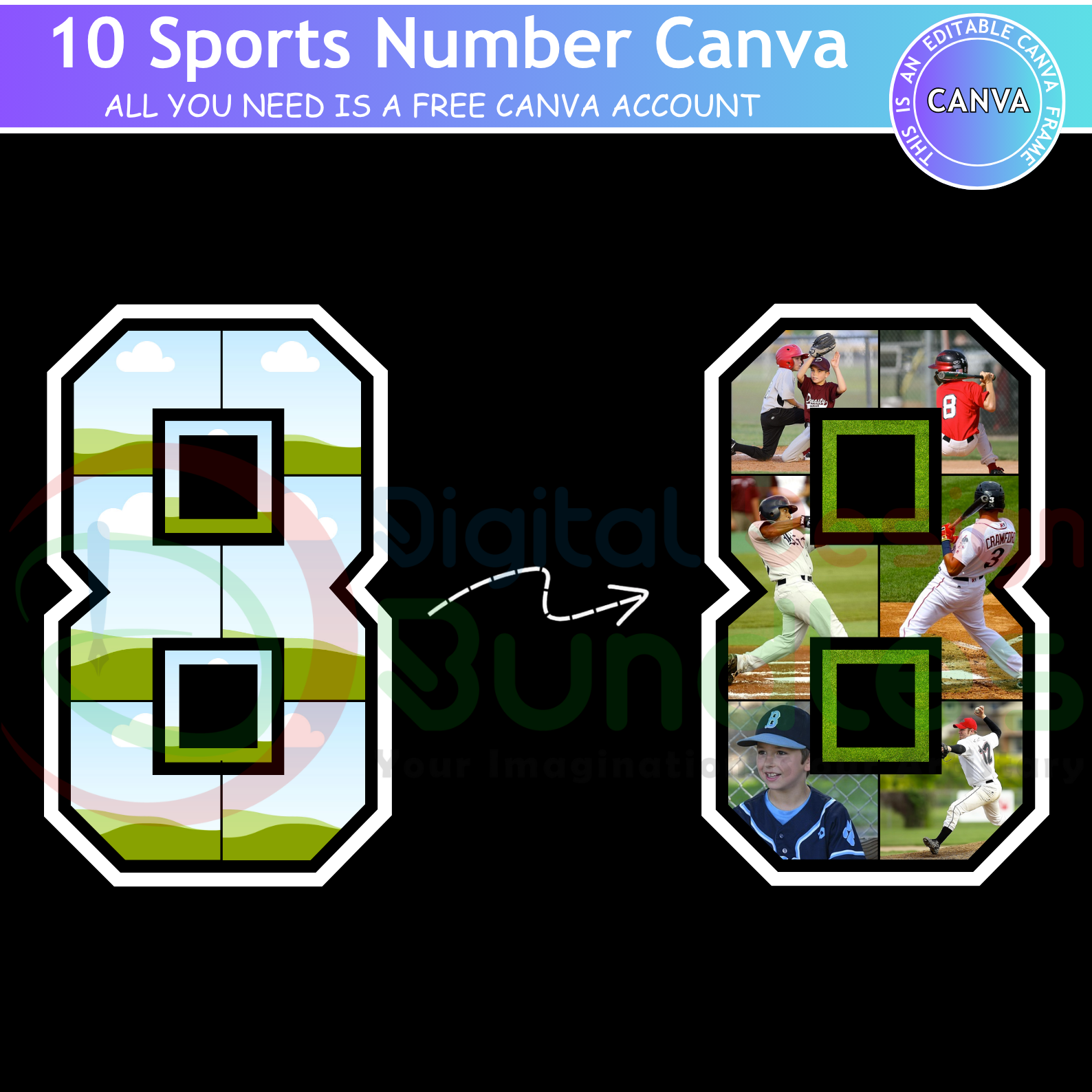 Sports Number Canva Bundle